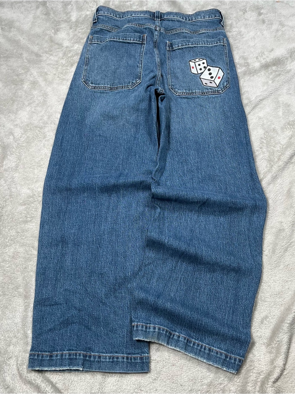 Hollister Super Baggy Jeans Mens 31x30 Blue Denim Skater Wide Leg Dice Y2K